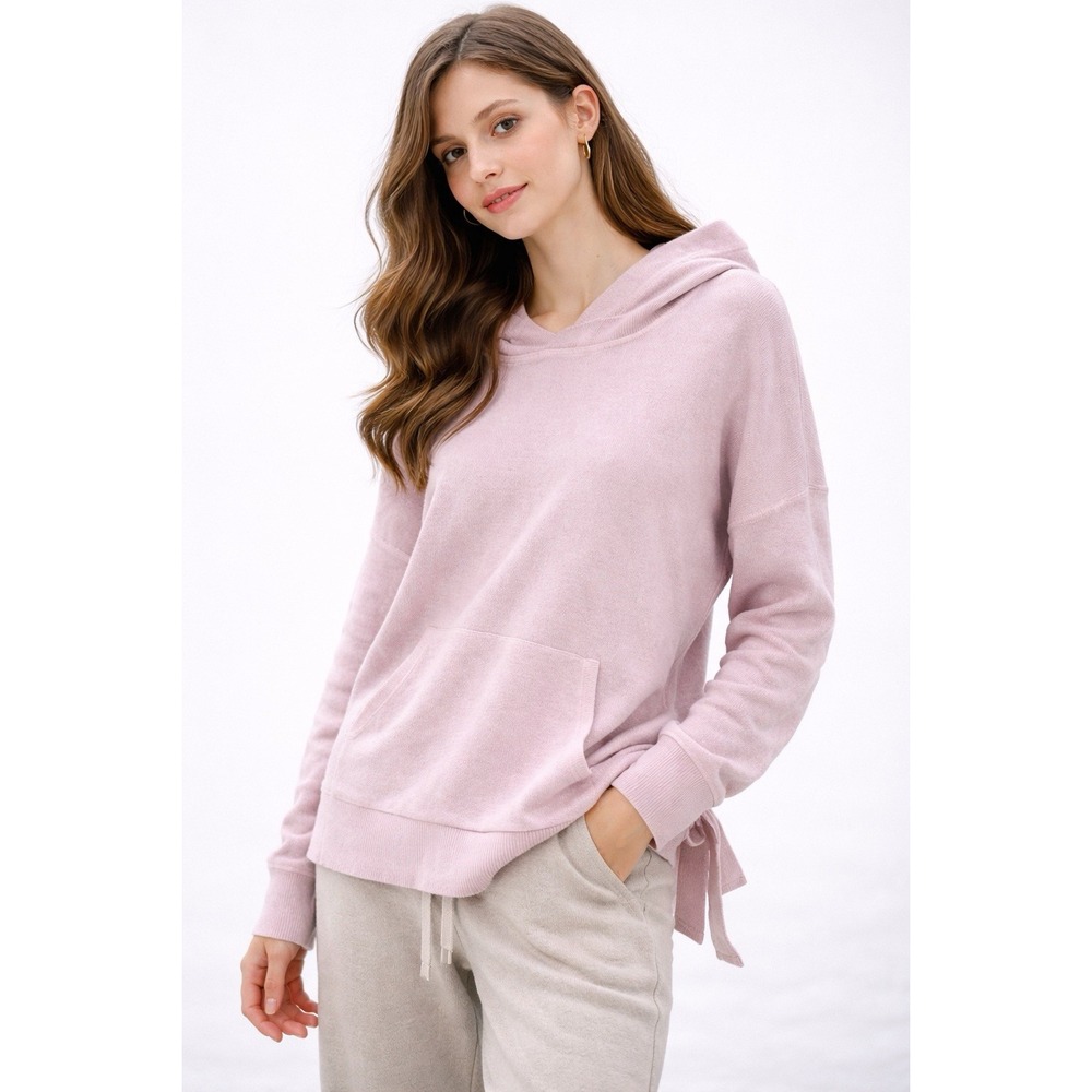 Banana Republic Hoodie Sweater XL Lavender Perfomance Cashmere Open‎ Back Tie